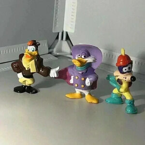 3 Dark Wing DUCK Figurine Lot 1992 Kellogg's Disney 2" PVC Figures